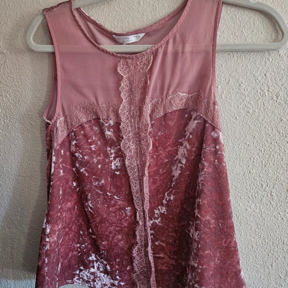 Womens small petite velvet blouse